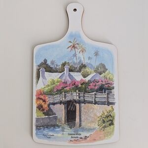 Vintage Bermuda Somerset Bridge Melamine Cutting Board Cheese Charcuterie Unused